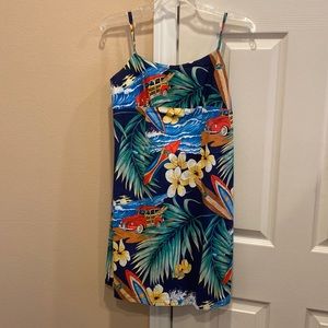 Shannon Marie 100% cotton tropical spaghetti strap dress
